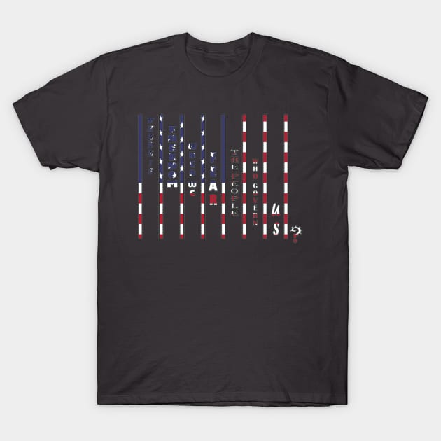 Where is Freedom? (U.S. Flag) T-Shirt by Affiliate_carbon_toe_prints